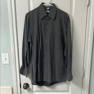 Geoffrey Beene Black Casual Button Down Shirt